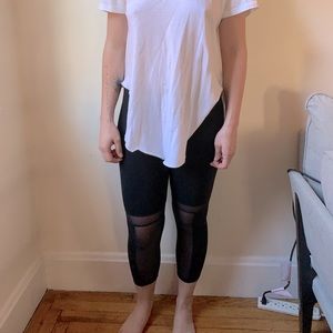 Cropped Fabletics legging with mesh detail
